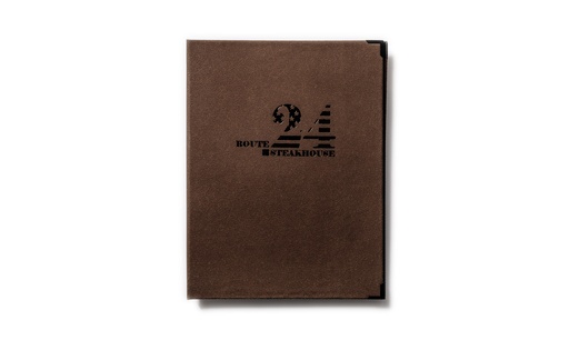 Menukort - Plastic pocket - A4 Leather Cacoa